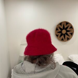 David and Young Red Angora Hat